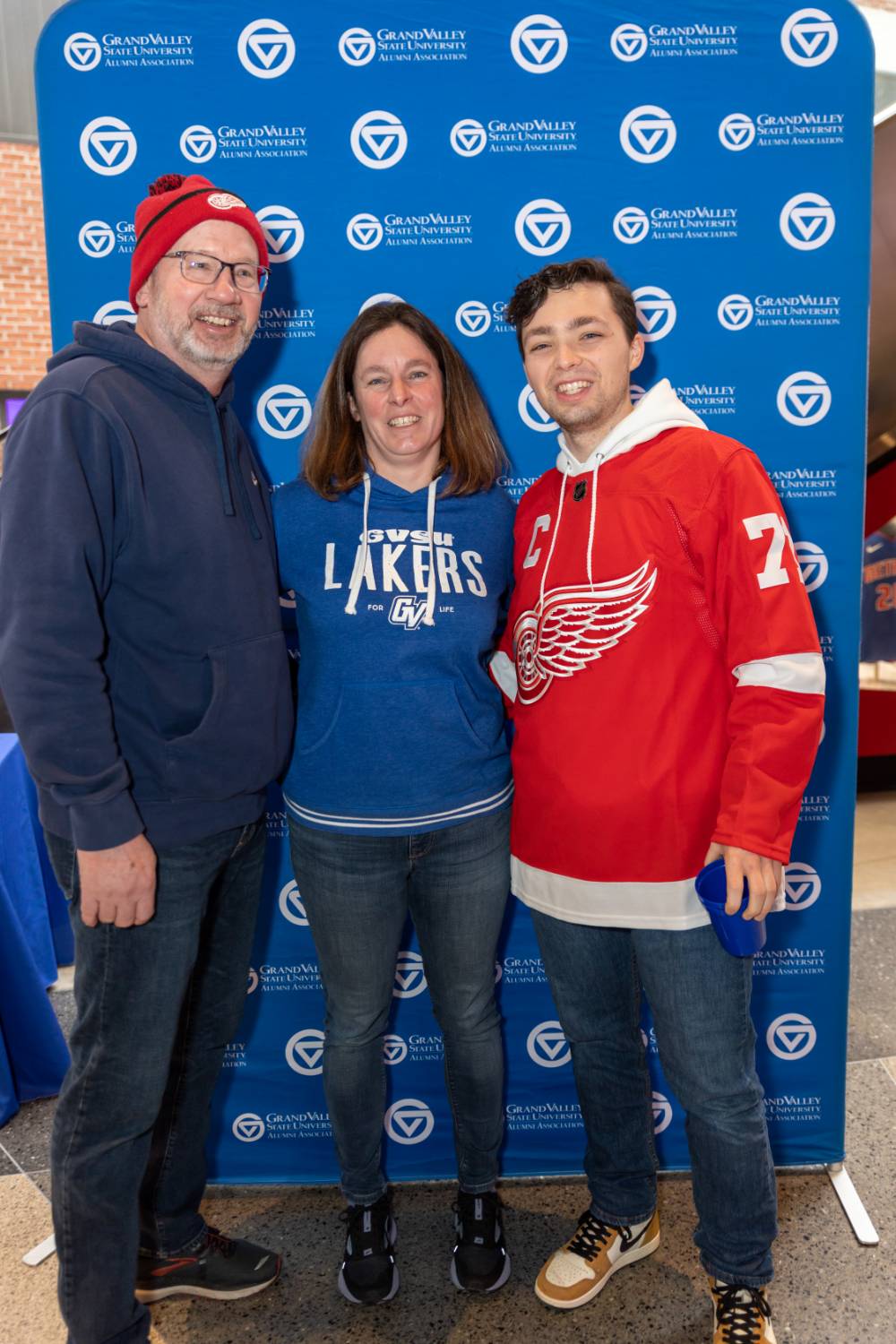 Three Lakers at the Red Wings game.